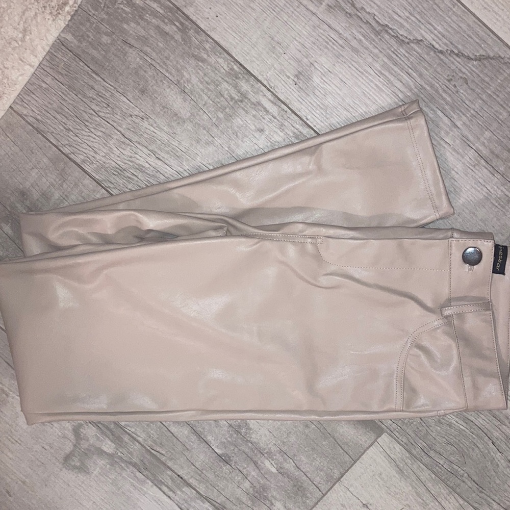 Faux letter beige pants size medium